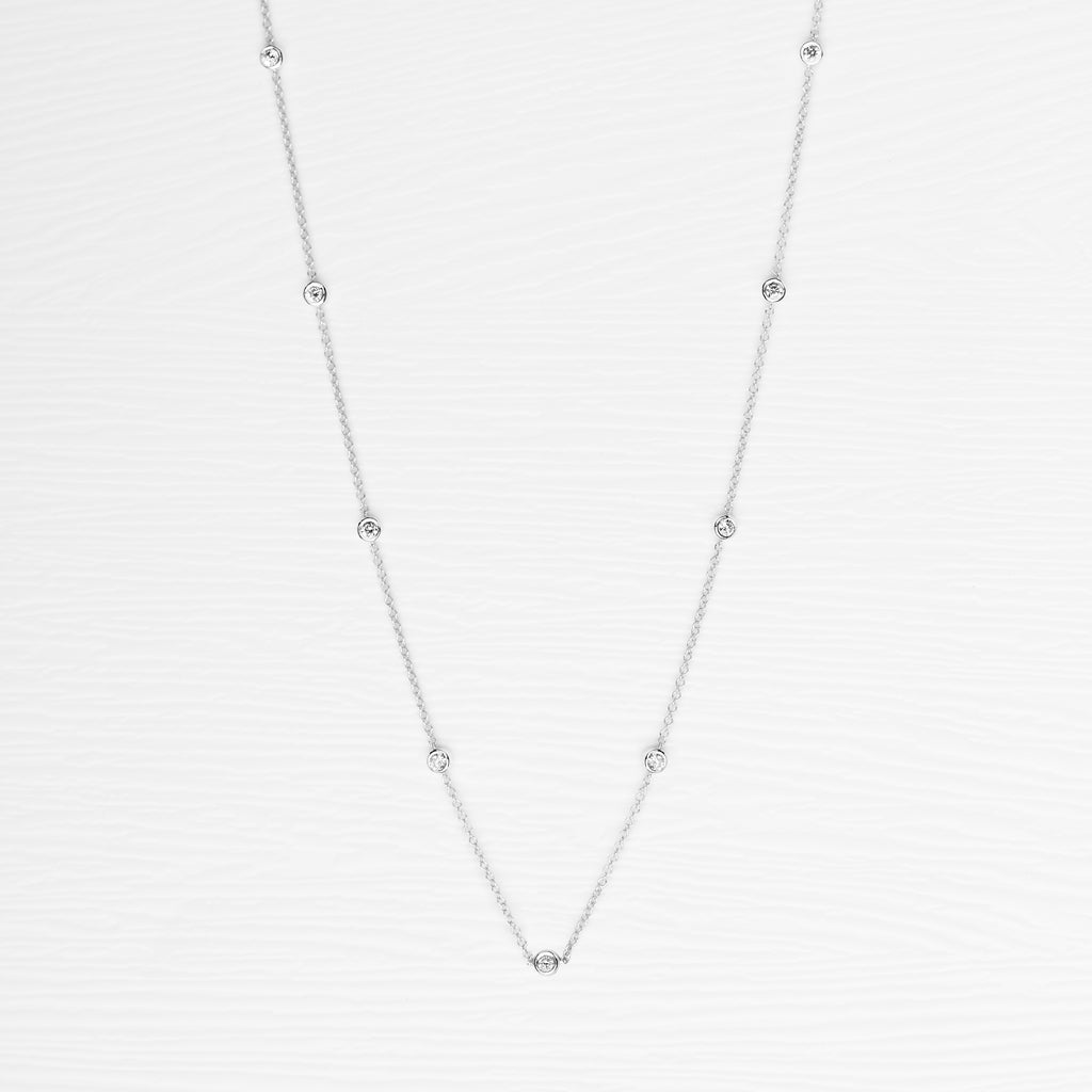 Gold diamond station on sale necklace