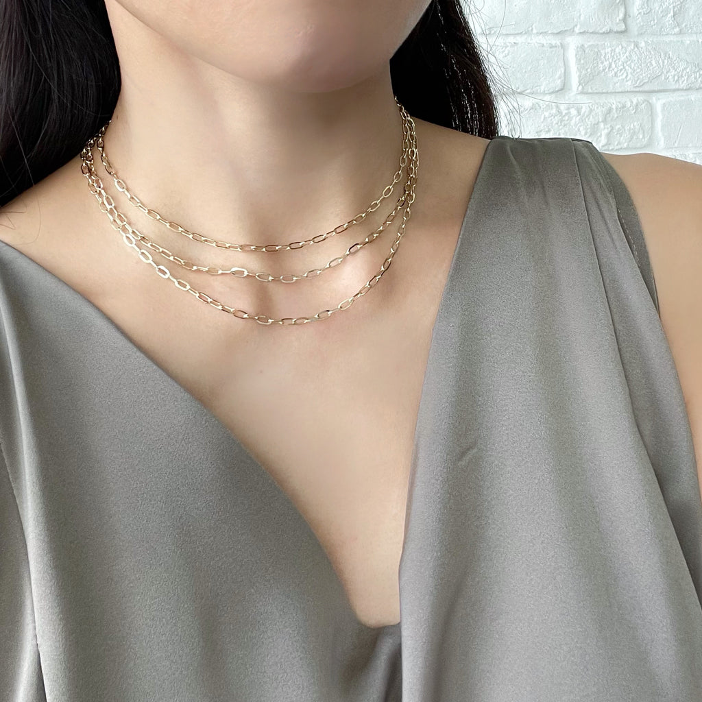 Gold link choker on sale necklace