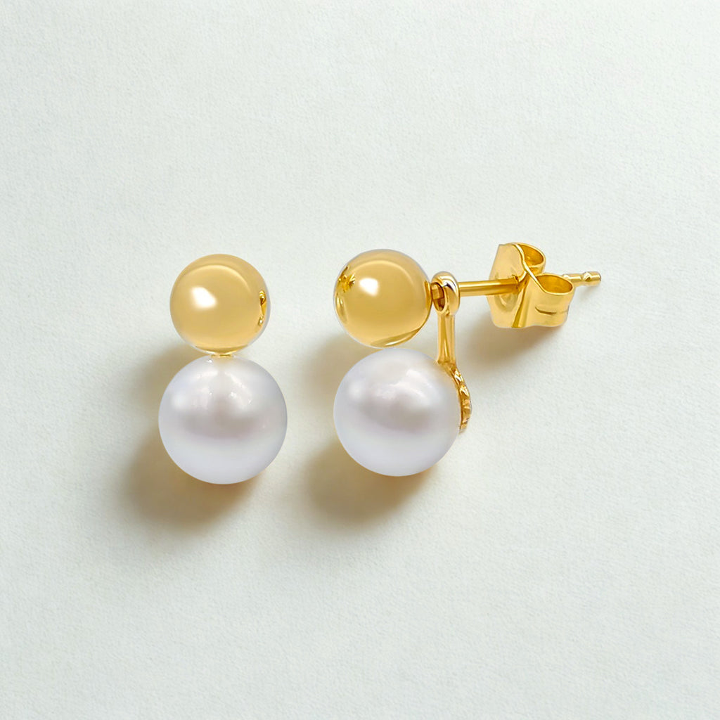 Pearl Drop earrings (14K)