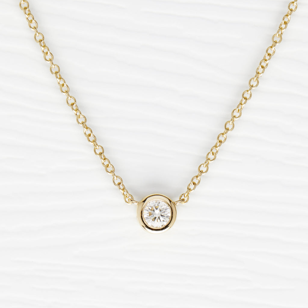 Tiff Diamond necklace (18K Solid Gold)