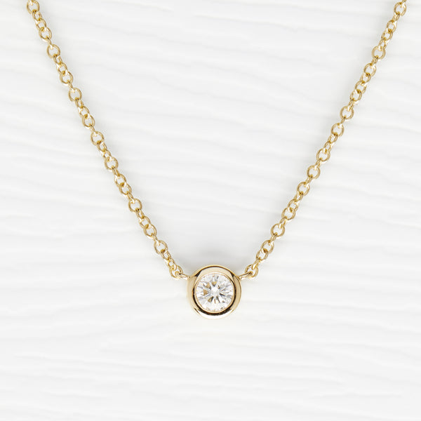 Tiff Diamond necklace (18K Solid Gold)